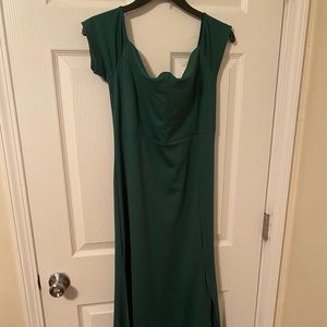 YMDUCH Women's Off Shoulder High Split Long Formal Party Dress Evening Gown